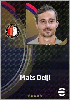 Mats Deijl eFootball 2026 player card, 71 OVR RB