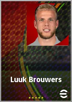 Luuk Brouwers eFootball 2026 player card, 70 OVR CMF