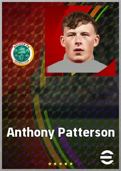 Anthony Patterson eFootball 2026 player card, 72 OVR GK