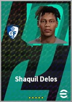 Shaquil Delos eFootball 2026 player card, 69 OVR RB