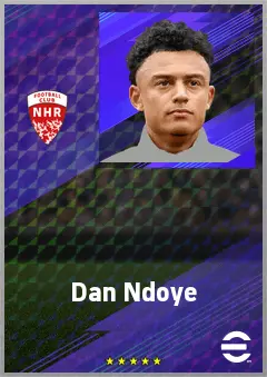 Dan Ndoye eFootball 2026 player card, 75 OVR RWF