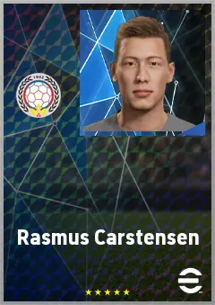 Rasmus Carstensen eFootball 2026 player card, 71 OVR RB