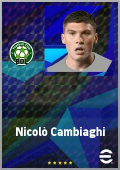 Nicolò Cambiaghi eFootball 2026 player card, 73 OVR LWF