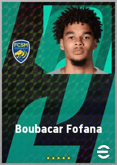 Boubacar Fofana eFootball 2026 player card, 68 OVR LWF