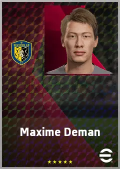 Maxime Deman eFootball 2026 player card, 64 OVR GK