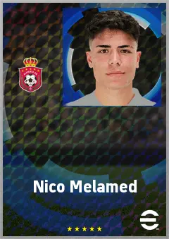 Nico Melamed eFootball 2026 player card, 73 OVR LMF
