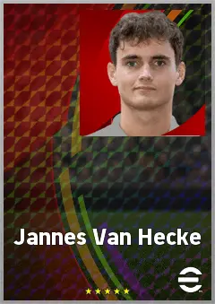 Jannes Van Hecke eFootball 2026 player card, 65 OVR CMF