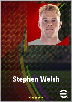 Stephen Welsh eFootball 2026 player card, 71 OVR CB