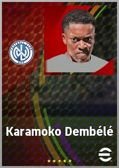 Karamoko Dembélé eFootball 2026 player card, 70 OVR RWF
