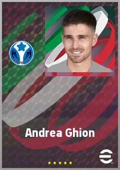 Andrea Ghion eFootball 2026 player card, 71 OVR CMF