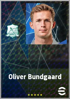 Oliver Bundgaard eFootball 2026 player card, 68 OVR LB