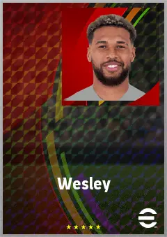 Wesley eFootball 2026 player card, 75 OVR LWF