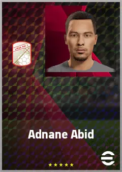 Adnane Abid eFootball 2026 player card, 68 OVR RWF