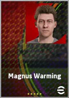 Magnus Warming eFootball 2026 player card, 67 OVR LWF