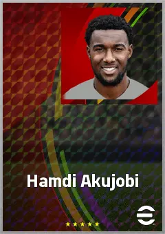 Hamdi Akujobi eFootball 2026 player card, 69 OVR RB