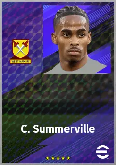 C. Summerville eFootball 2026 player card, 75 OVR LWF