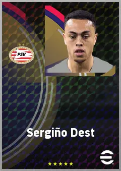 Sergiño Dest eFootball 2026 player card, 75 OVR RB