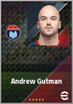 Andrew Gutman eFootball 2026 player card, 72 OVR LB