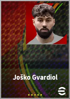 Joško Gvardiol eFootball 2026 player card, 80 OVR CB