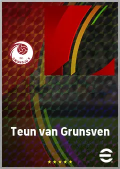 Teun van Grunsven eFootball 2026 player card, 69 OVR CB