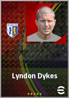 Lyndon Dykes eFootball 2026 player card, 70 OVR CF