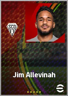 Jim Allevinah eFootball 2026 player card, 71 OVR RWF