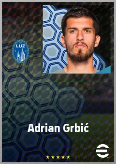 Adrian Grbić eFootball 2026 player card, 69 OVR CF