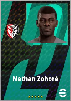 Nathan Zohoré eFootball 2026 player card, 68 OVR CB