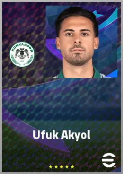 Ufuk Akyol eFootball 2026 player card, 67 OVR DMF