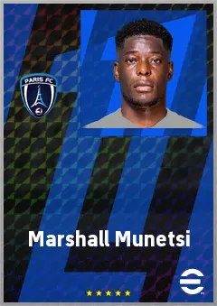 Marshall Munetsi eFootball 2026 player card, 74 OVR CMF