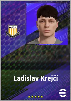 Ladislav Krejčí eFootball 2026 player card, 76 OVR CB