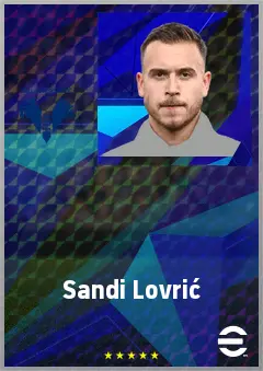 Sandi Lovrić eFootball 2026 player card, 72 OVR CMF