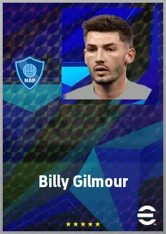 Billy Gilmour eFootball 2026 player card, 74 OVR CMF