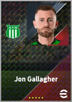 Jon Gallagher eFootball 2026 player card, 73 OVR RB