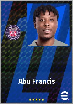 Abu Francis eFootball 2026 player card, 69 OVR CMF