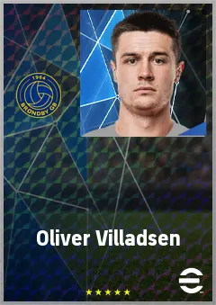 Oliver Villadsen eFootball 2026 player card, 70 OVR RB