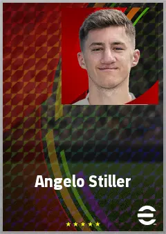 Angelo Stiller eFootball 2026 player card, 77 OVR DMF