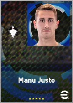 Manu Justo eFootball 2026 player card, 69 OVR CF
