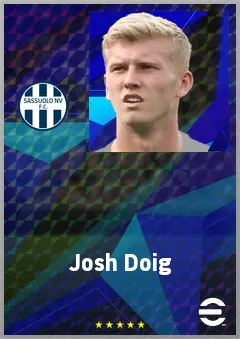 Josh Doig eFootball 2026 player card, 72 OVR LB