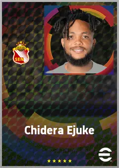 Chidera Ejuke eFootball 2026 player card, 75 OVR LWF
