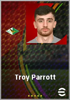 Troy Parrott eFootball 2026 player card, 75 OVR CF