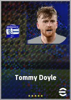 Tommy Doyle eFootball 2026 player card, 73 OVR CMF