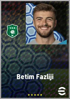 Betim Fazliji eFootball 2026 player card, 67 OVR DMF