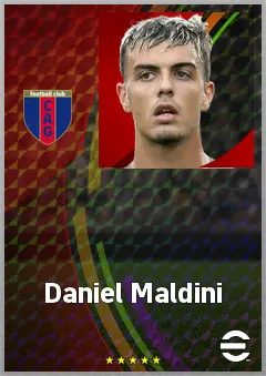 Daniel Maldini eFootball 2026 player card, 74 OVR AMF
