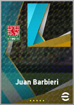 Juan Barbieri eFootball 2026 player card, 68 OVR CF