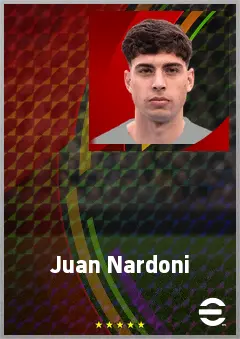 Juan Nardoni eFootball 2026 player card, 74 OVR CMF