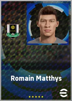 Romain Matthys eFootball 2026 player card, 68 OVR GK