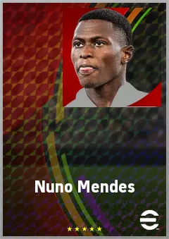 Nuno Mendes eFootball 2026 player card, 82 OVR LB