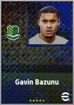 Gavin Bazunu eFootball 2026 player card, 73 OVR GK