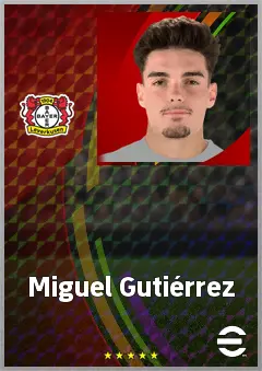 Miguel Gutiérrez eFootball 2026 player card, 76 OVR LB